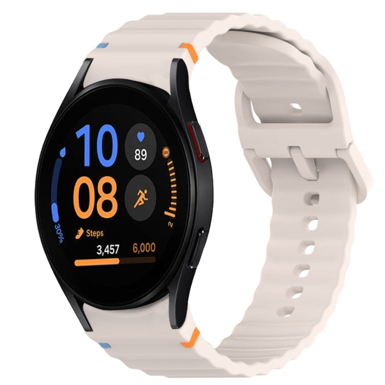 Wavy Grain Stitched Quick Release Silicone Watch Band, For Samsung Galaxy Watch FE 40mm, For Samsung Galaxy Watch 7 44mm, For Samsung Galaxy Watch 7 40mm, For Samsung Galaxy Watch 6 Classic 47mm