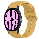 Wavy Grain Stitched Quick Release Silicone Watch Band, For Samsung Galaxy Watch 6 44mm, For Samsung Galaxy Watch 6 40mm, For Samsung Galaxy Watch 6 Classic 43mm, For Samsung Galaxy Watch 5 Pro Golf Edition