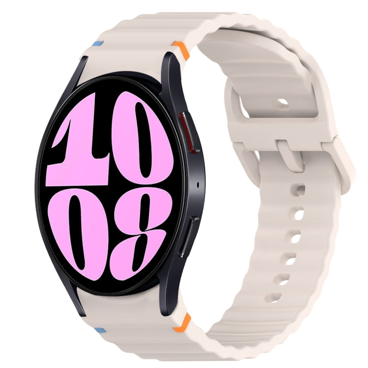 Wavy Grain Stitched Quick Release Silicone Watch Band, For Samsung Galaxy Watch 6 44mm, For Samsung Galaxy Watch 6 40mm, For Samsung Galaxy Watch 6 Classic 43mm, For Samsung Galaxy Watch 5 Pro Golf Edition