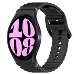 Wavy Grain Stitched Quick Release Silicone Watch Band, For Samsung Galaxy Watch 6 44mm, For Samsung Galaxy Watch 6 40mm, For Samsung Galaxy Watch 6 Classic 43mm, For Samsung Galaxy Watch 5 Pro Golf Edition
