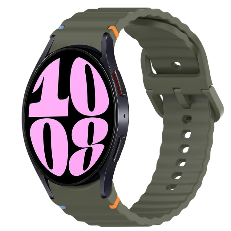 Wavy Grain Stitched Quick Release Silicone Watch Band, For Samsung Galaxy Watch 6 44mm, For Samsung Galaxy Watch 6 40mm, For Samsung Galaxy Watch 6 Classic 43mm, For Samsung Galaxy Watch 5 Pro Golf Edition