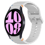 Wavy Grain Stitched Quick Release Silicone Watch Band, For Samsung Galaxy Watch 6 44mm, For Samsung Galaxy Watch 6 40mm, For Samsung Galaxy Watch 6 Classic 43mm, For Samsung Galaxy Watch 5 Pro Golf Edition