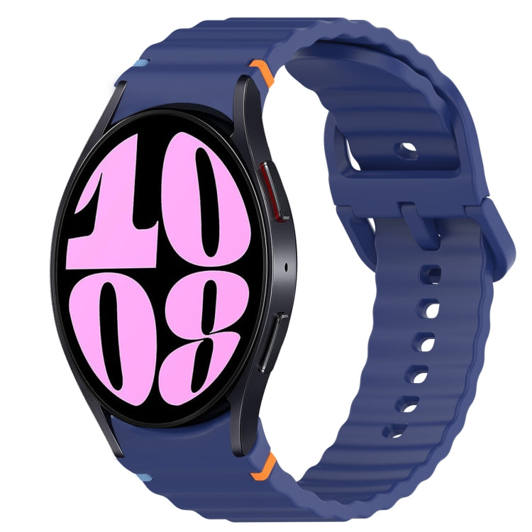 Wavy Grain Stitched Quick Release Silicone Watch Band, For Samsung Galaxy Watch 6 44mm, For Samsung Galaxy Watch 6 40mm, For Samsung Galaxy Watch 6 Classic 43mm, For Samsung Galaxy Watch 5 Pro Golf Edition