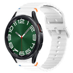 Wavy Grain Stitched Quick Release Silicone Watch Band, For Samsung Galaxy Watch FE 40mm, For Samsung Galaxy Watch 7 44mm, For Samsung Galaxy Watch 7 40mm, For Samsung Galaxy Watch 6 Classic 47mm