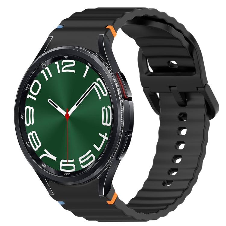 Wavy Grain Stitched Quick Release Silicone Watch Band, For Samsung Galaxy Watch FE 40mm, For Samsung Galaxy Watch 7 44mm, For Samsung Galaxy Watch 7 40mm, For Samsung Galaxy Watch 6 Classic 47mm