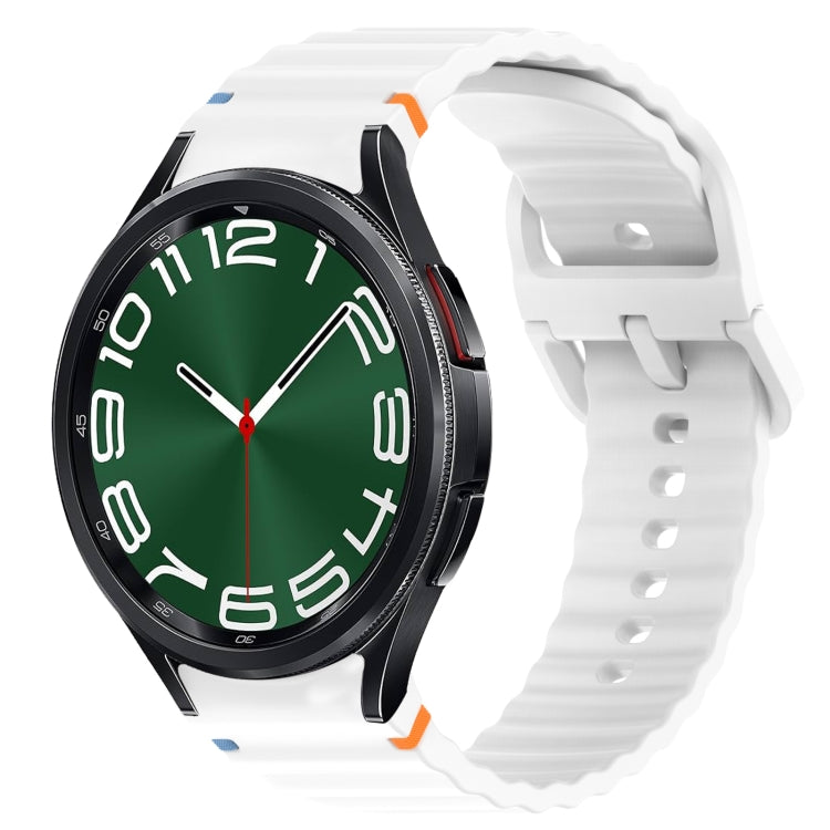 Wavy Grain Stitched Quick Release Silicone Watch Band, For Samsung Galaxy Watch 6 44mm, For Samsung Galaxy Watch 6 40mm, For Samsung Galaxy Watch 6 Classic 43mm, For Samsung Galaxy Watch 5 Pro Golf Edition