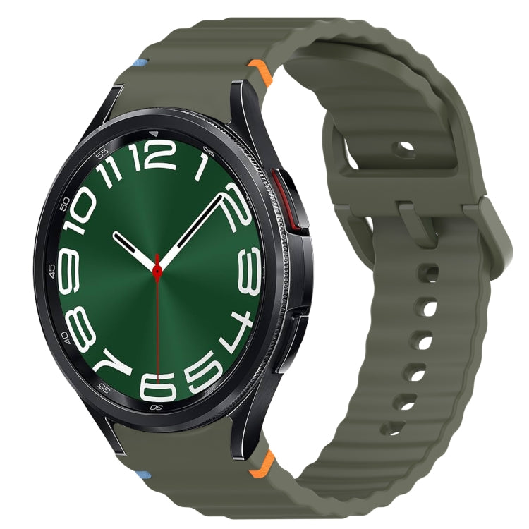 Wavy Grain Stitched Quick Release Silicone Watch Band, For Samsung Galaxy Watch 6 44mm, For Samsung Galaxy Watch 6 40mm, For Samsung Galaxy Watch 6 Classic 43mm, For Samsung Galaxy Watch 5 Pro Golf Edition