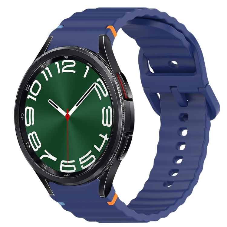 Wavy Grain Stitched Quick Release Silicone Watch Band, For Samsung Galaxy Watch 6 44mm, For Samsung Galaxy Watch 6 40mm, For Samsung Galaxy Watch 6 Classic 43mm, For Samsung Galaxy Watch 5 Pro Golf Edition