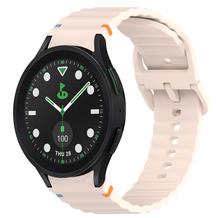 Wavy Grain Stitched Quick Release Silicone Watch Band, For Samsung Galaxy Watch 6 44mm, For Samsung Galaxy Watch 6 40mm, For Samsung Galaxy Watch 6 Classic 43mm, For Samsung Galaxy Watch 5 Pro Golf Edition