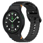 Wavy Grain Stitched Quick Release Silicone Watch Band, For Samsung Galaxy Watch 6 44mm, For Samsung Galaxy Watch 6 40mm, For Samsung Galaxy Watch 6 Classic 43mm, For Samsung Galaxy Watch 5 Pro Golf Edition