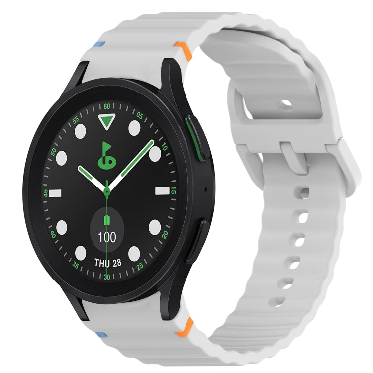 Wavy Grain Stitched Quick Release Silicone Watch Band, For Samsung Galaxy Watch 6 44mm, For Samsung Galaxy Watch 6 40mm, For Samsung Galaxy Watch 6 Classic 43mm, For Samsung Galaxy Watch 5 Pro Golf Edition