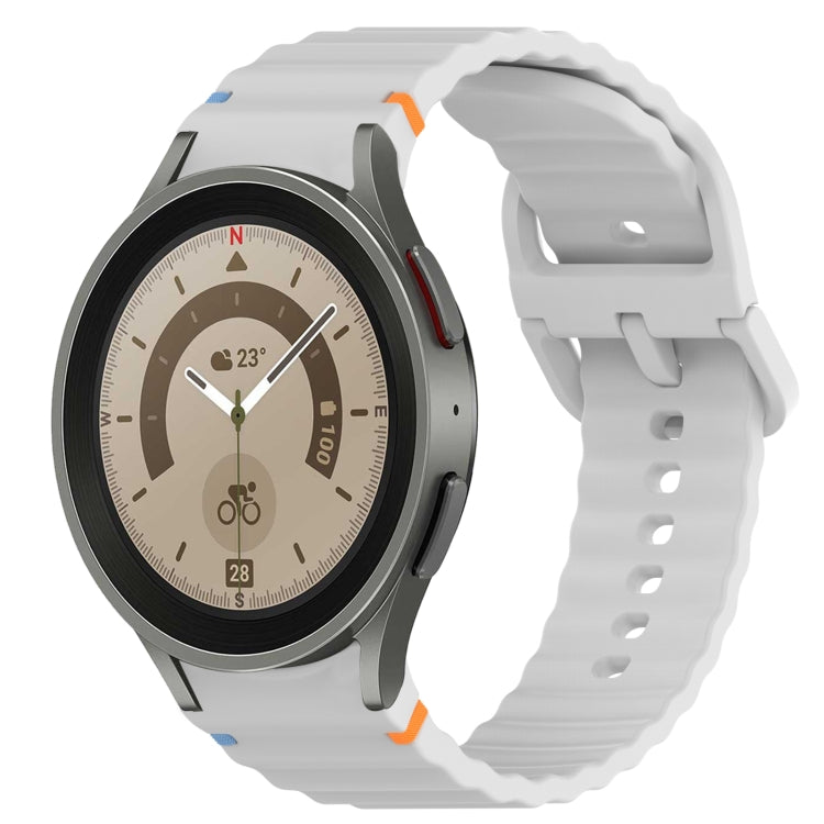 Wavy Grain Stitched Quick Release Silicone Watch Band, For Samsung Galaxy Watch 5 Golf Edition, For Samsung Galaxy Watch 5  44mm, For Samsung Galaxy Watch 5 Pro  45mm, For Samsung Galaxy Watch 5  40mm