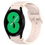 Wavy Grain Stitched Quick Release Silicone Watch Band, For Samsung Galaxy Watch 4 44mm, For Samsung Galaxy Watch 4 40mm, For Samsung  Galaxy Watch 4 Classic 46mm, For Samsung  Galaxy Watch 4 Classic 42mm
