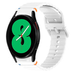 Wavy Grain Stitched Quick Release Silicone Watch Band, For Samsung Galaxy Watch 4 44mm, For Samsung Galaxy Watch 4 40mm, For Samsung  Galaxy Watch 4 Classic 46mm, For Samsung  Galaxy Watch 4 Classic 42mm