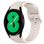 Wavy Grain Stitched Quick Release Silicone Watch Band, For Samsung Galaxy Watch 4 44mm, For Samsung Galaxy Watch 4 40mm, For Samsung  Galaxy Watch 4 Classic 46mm, For Samsung  Galaxy Watch 4 Classic 42mm
