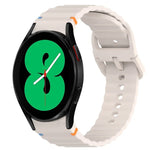 Wavy Grain Stitched Quick Release Silicone Watch Band, For Samsung Galaxy Watch 4 44mm, For Samsung Galaxy Watch 4 40mm, For Samsung  Galaxy Watch 4 Classic 46mm, For Samsung  Galaxy Watch 4 Classic 42mm