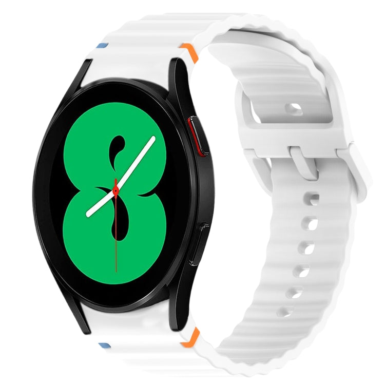 Wavy Grain Stitched Quick Release Silicone Watch Band, For Samsung Galaxy Watch 4 44mm, For Samsung Galaxy Watch 4 40mm, For Samsung  Galaxy Watch 4 Classic 46mm, For Samsung  Galaxy Watch 4 Classic 42mm