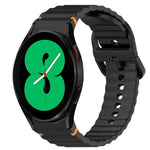 Wavy Grain Stitched Quick Release Silicone Watch Band, For Samsung Galaxy Watch 4 44mm, For Samsung Galaxy Watch 4 40mm, For Samsung  Galaxy Watch 4 Classic 46mm, For Samsung  Galaxy Watch 4 Classic 42mm