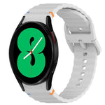 Wavy Grain Stitched Quick Release Silicone Watch Band, For Samsung Galaxy Watch 4 44mm, For Samsung Galaxy Watch 4 40mm, For Samsung  Galaxy Watch 4 Classic 46mm, For Samsung  Galaxy Watch 4 Classic 42mm