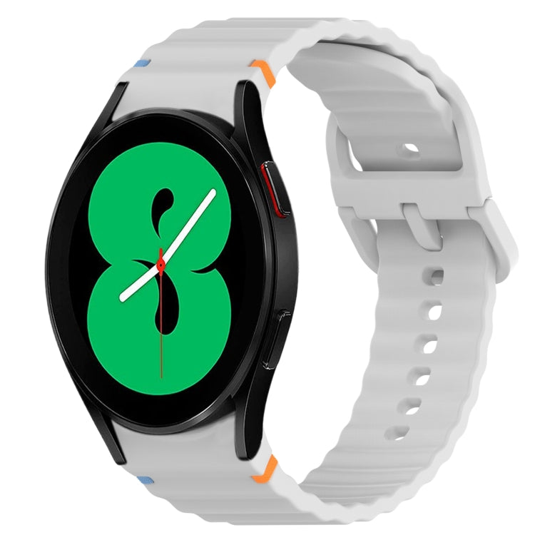 Wavy Grain Stitched Quick Release Silicone Watch Band, For Samsung Galaxy Watch 4 44mm, For Samsung Galaxy Watch 4 40mm, For Samsung  Galaxy Watch 4 Classic 46mm, For Samsung  Galaxy Watch 4 Classic 42mm