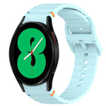 Wavy Grain Stitched Quick Release Silicone Watch Band, For Samsung Galaxy Watch 4 44mm, For Samsung Galaxy Watch 4 40mm, For Samsung  Galaxy Watch 4 Classic 46mm, For Samsung  Galaxy Watch 4 Classic 42mm
