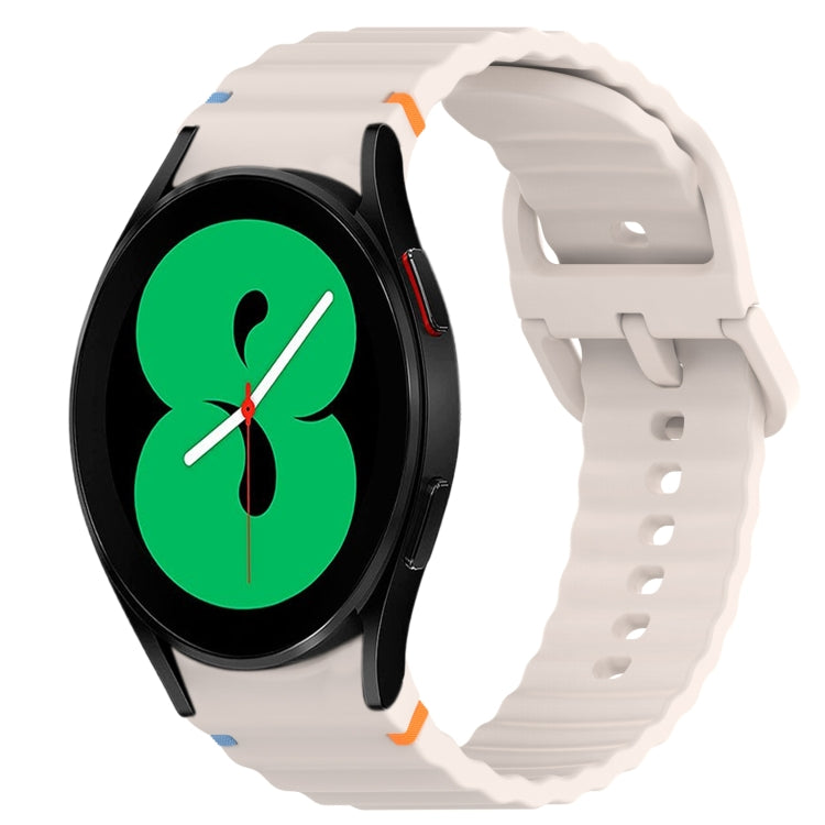Wavy Grain Stitched Quick Release Silicone Watch Band, For Samsung Galaxy Watch 4 44mm, For Samsung Galaxy Watch 4 40mm, For Samsung  Galaxy Watch 4 Classic 46mm, For Samsung  Galaxy Watch 4 Classic 42mm