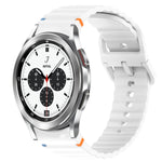 Wavy Grain Stitched Quick Release Silicone Watch Band, For Samsung Galaxy Watch 4 44mm, For Samsung Galaxy Watch 4 40mm, For Samsung  Galaxy Watch 4 Classic 46mm, For Samsung  Galaxy Watch 4 Classic 42mm