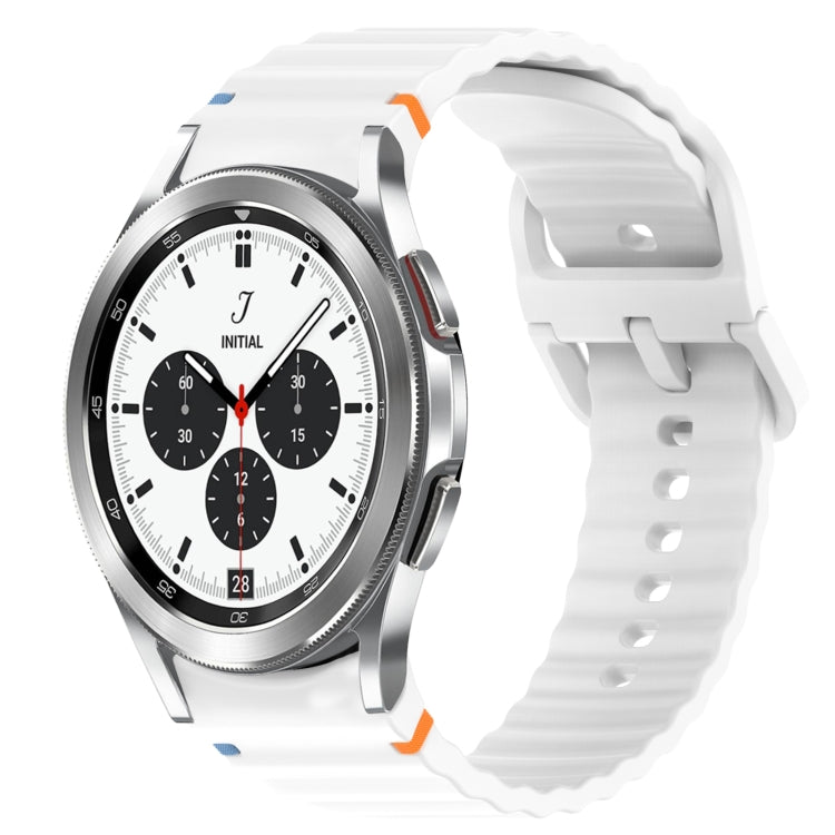 Wavy Grain Stitched Quick Release Silicone Watch Band, For Samsung Galaxy Watch 4 44mm, For Samsung Galaxy Watch 4 40mm, For Samsung  Galaxy Watch 4 Classic 46mm, For Samsung  Galaxy Watch 4 Classic 42mm