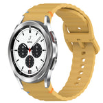 Wavy Grain Stitched Quick Release Silicone Watch Band, For Samsung Galaxy Watch 4 44mm, For Samsung Galaxy Watch 4 40mm, For Samsung  Galaxy Watch 4 Classic 46mm, For Samsung  Galaxy Watch 4 Classic 42mm