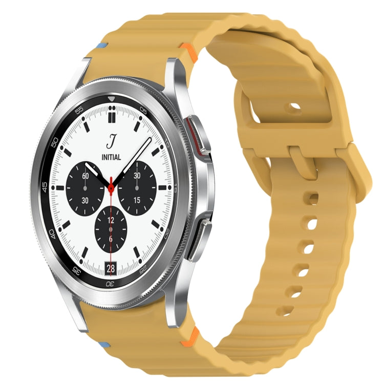 Wavy Grain Stitched Quick Release Silicone Watch Band, For Samsung Galaxy Watch 4 44mm, For Samsung Galaxy Watch 4 40mm, For Samsung  Galaxy Watch 4 Classic 46mm, For Samsung  Galaxy Watch 4 Classic 42mm