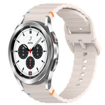 Wavy Grain Stitched Quick Release Silicone Watch Band, For Samsung Galaxy Watch 4 44mm, For Samsung Galaxy Watch 4 40mm, For Samsung  Galaxy Watch 4 Classic 46mm, For Samsung  Galaxy Watch 4 Classic 42mm