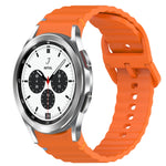 Wavy Grain Stitched Quick Release Silicone Watch Band, For Samsung Galaxy Watch 4 44mm, For Samsung Galaxy Watch 4 40mm, For Samsung  Galaxy Watch 4 Classic 46mm, For Samsung  Galaxy Watch 4 Classic 42mm