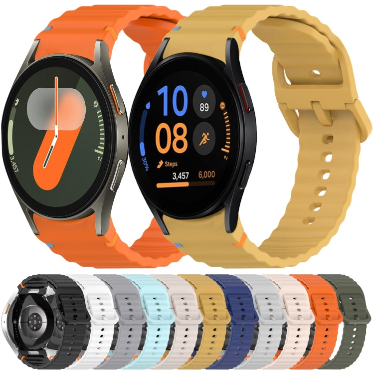 Wavy Grain Stitched Quick Release Silicone Watch Band, For Samsung Galaxy Watch 6 44mm, For Samsung Galaxy Watch 6 40mm, For Samsung Galaxy Watch 6 Classic 43mm, For Samsung Galaxy Watch 5 Pro Golf Edition