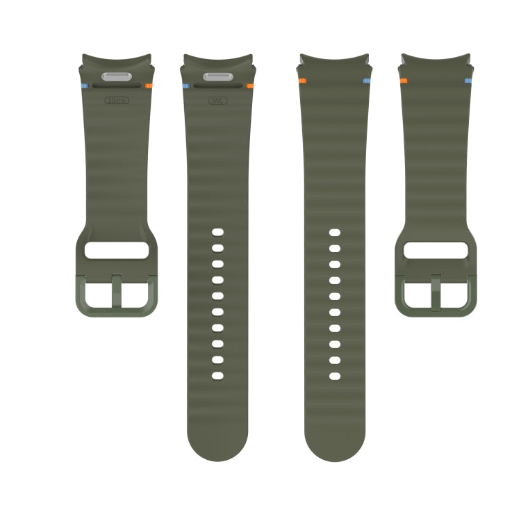 Wavy Grain Stitched Quick Release Silicone Watch Band, For Samsung Galaxy Watch 4 44mm, For Samsung Galaxy Watch 4 40mm, For Samsung  Galaxy Watch 4 Classic 46mm, For Samsung  Galaxy Watch 4 Classic 42mm