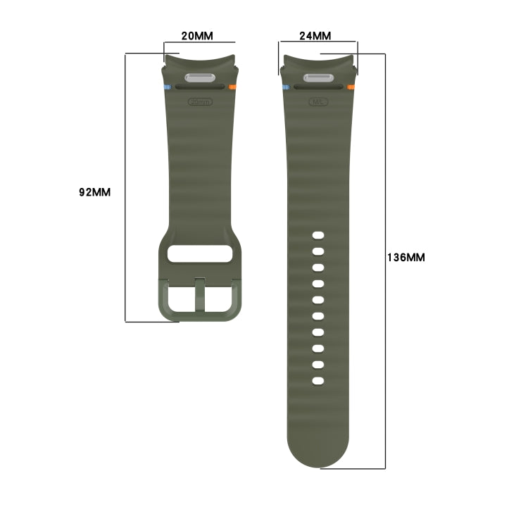 Wavy Grain Stitched Quick Release Silicone Watch Band, For Samsung Galaxy Watch 5 Golf Edition, For Samsung Galaxy Watch 5  44mm, For Samsung Galaxy Watch 5 Pro  45mm, For Samsung Galaxy Watch 5  40mm