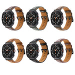 For Samsung Galaxy Watch Ultra 47mm Stitched Black Buckle Genuine Leather Watch Band