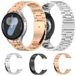 Three Beads Button Quick Release Metal Watch Band, For Samsung Galaxy Watch FE 40mm, For Samsung Galaxy Watch 7 40 / 44mm, For Samsung Galaxy Watch 6 Classic 43 / 47mm, For Samsung Galaxy Watch 6  40 / 44mm, For Samsung Galaxy Watch 5 40 / 44mm        ...