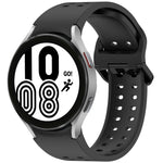 Diplopore Button Quick Release Silicone Watch Band, For Samsung Galaxy Watch 4 40 / 44mm, For Samsung Galaxy Watch 4 Classic 42 / 46mm
