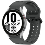 Diplopore Button Quick Release Silicone Watch Band, For Samsung Galaxy Watch 4 40 / 44mm, For Samsung Galaxy Watch 4 Classic 42 / 46mm