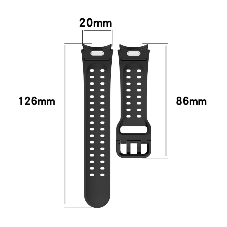 Diplopore Button Quick Release Silicone Watch Band, For Samsung Galaxy Watch 4 40 / 44mm, For Samsung Galaxy Watch 4 Classic 42 / 46mm
