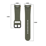 Wavy Grain Stitched Black Buckle Silicone Watch Band, For Samsung Galaxy Watch 5 40 / 44mm, For Samsung Galaxy Watch 5 Pro, For Samsung Galaxy Watch 4 40 / 44mm, For Samsung Galaxy Watch 4 Classic 42 / 46mm