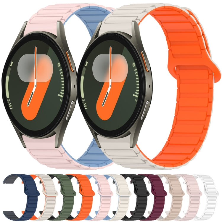 Dual Color Magnetic Buckle Silicone Watch Band, For Samsung Galaxy Watch 7 40 / 44mm