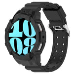 Armor Silicone Watch Band with Watch Case Set, For Samsung Galaxy Watch 7 44mm, For Samsung Galaxy Watch 7 40mm