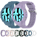 Armor Silicone Watch Band with Watch Case Set, For Samsung Galaxy Watch 7 44mm, For Samsung Galaxy Watch 7 40mm