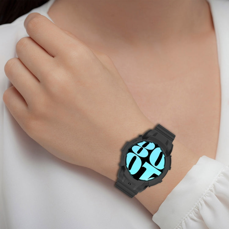 Armor Silicone Watch Band with Watch Case Set, For Samsung Galaxy Watch 7 44mm, For Samsung Galaxy Watch 7 40mm