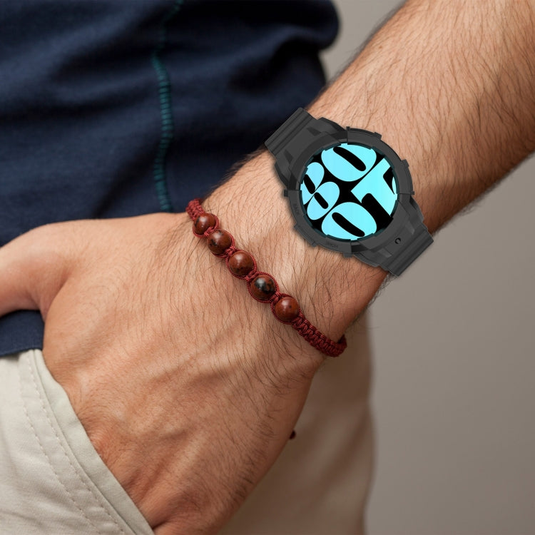 Armor Silicone Watch Band with Watch Case Set, For Samsung Galaxy Watch 7 44mm, For Samsung Galaxy Watch 7 40mm