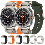 Titanium Connector Quick Release Silicone Watch Band, For Samsung Galaxy Watch Ultra 47mm / Ultra 2025