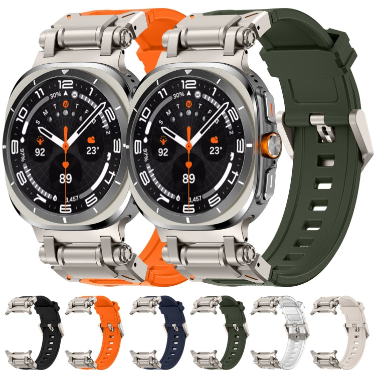 Titanium Connector Quick Release Silicone Watch Band, For Samsung Galaxy Watch Ultra 47mm / Ultra 2025