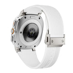 Titanium Connector Silver Buckle Silicone Watch Band, For Samsung Galaxy Watch Ultra 47mm / Ultra 2025