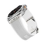 Titanium Connector Silver Buckle Silicone Watch Band, For Samsung Galaxy Watch Ultra 47mm / Ultra 2025